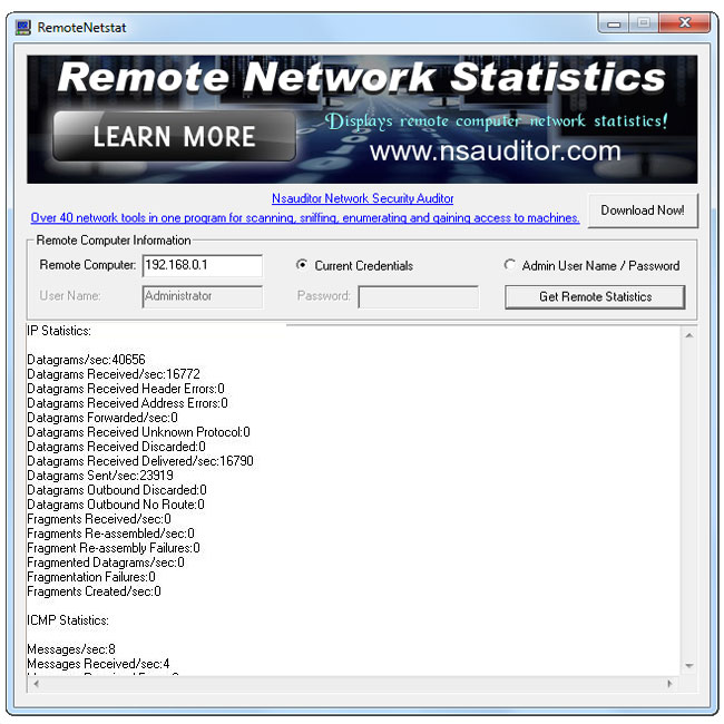 Click to view RemoteNetstat 1.1 screenshot