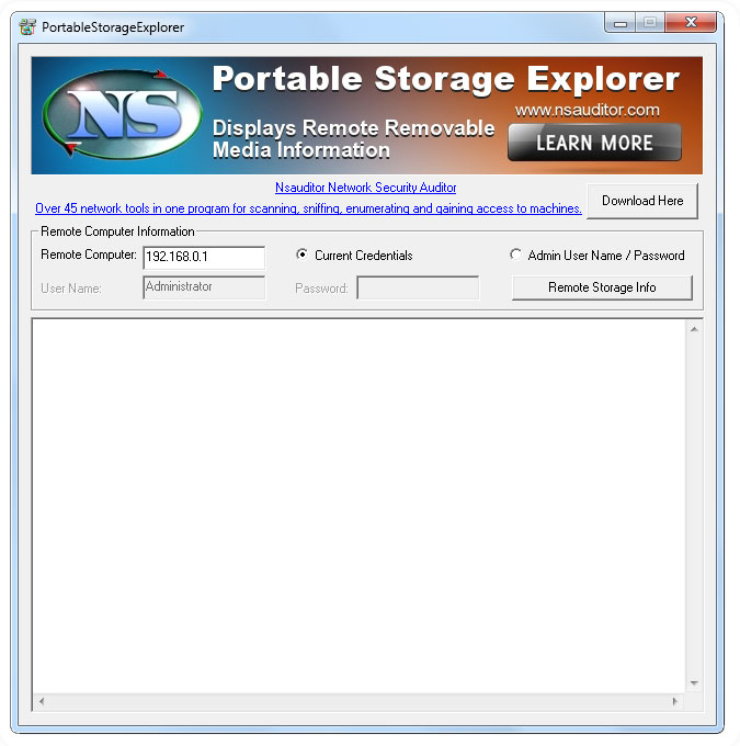 Click to view PortableStorageExplorer 1.0 screenshot
