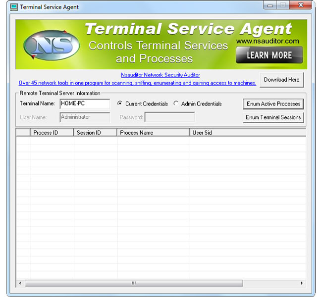 Click to view TerminalServiceAgent 1.0 screenshot
